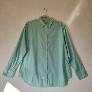 Everlane‎ Mint Cotton Striped Cotton Button Down Shirt Top Size 10 NWT